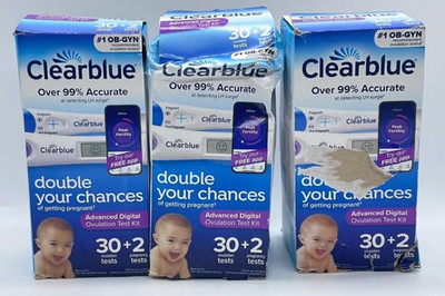 3PK Clearblue Digital Test ~ 30 Ovulation Test + 2 Pregnancy Test EA ~ EXP 4/27+