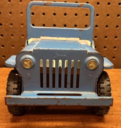 Vintage Tonka Jeep Runabout Blue Pressed Steel Toy Truck USA