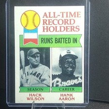1979 Topps Hack Wilson Hank Aaron #412 All-Time Record Holders Cubs Braves MLB