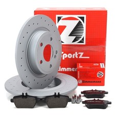 Zimmermann SPORT Bremsscheiben Beläge für MERCEDES W176 W246 C/X117 X156 hinten