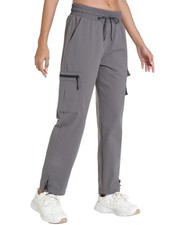 Quick Dry Lightweight Women's Hiking Cargo Pants With 5 Pockets Grey L