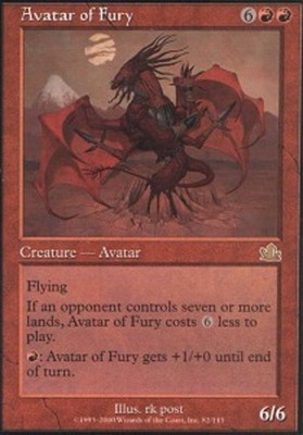 4x MTG Avatar of Fury, Moderate Play, English Prophecy