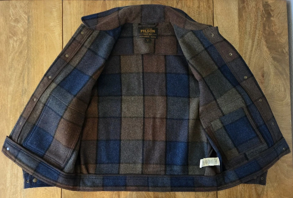 Filson Mackinaw Wool Work Jacket | Medium | Blue/Brown/Gray Plaid | MSRP $429 - Image 4 of 4