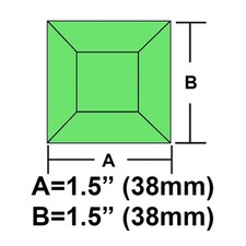 1.5" SQ. Green Glass Bevel 10 Pack