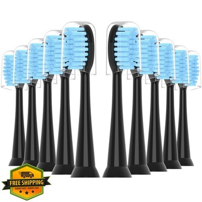 CILGEWH Toothbrush Heads 10 Pack Black