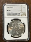 1883-O New Orleans Morgan Silver Dollar NGC MS 62