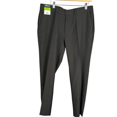 Haggar Men Black Super Flex Waistband Dress Pants 36x29 Repreve Flat Front 19011