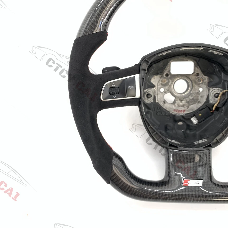 Volante de fibra de carbono personalizado para Audi A4 A5 S4 S5 S6 S8 B7 B8 2008-2010 Foto 4 de 4