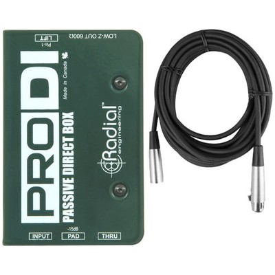 Radial Engineering ProDI Passive Instrument Direct Box DI w/ Mic Cable