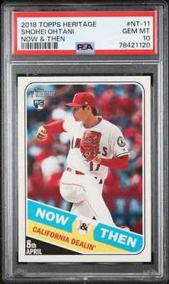 SHOHEI OHTANI PSA 10 2018 TOPPS HERITAGE #NT-11 ROOKIE NOW & THEN 
