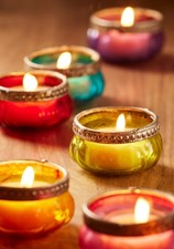 Recycled Glass and Iron Ornate Tea Light Holder Fairtrade