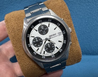 Seiko Chronograph V657-7100 Panda Dial Quartz Mens Watch | eBay