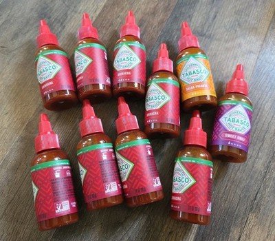 10 2.4 Oz Tabasco Brand Sriracha Hot Sauce Salsa Picante Sweet Chili