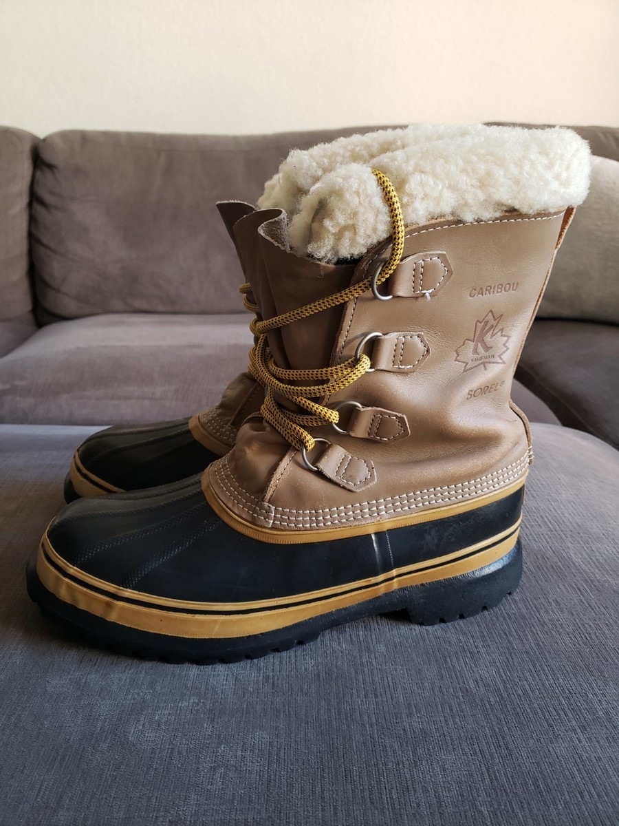 Size 10 - Sorel Mens Caribou Boots Canada Kaufman Wool Liners