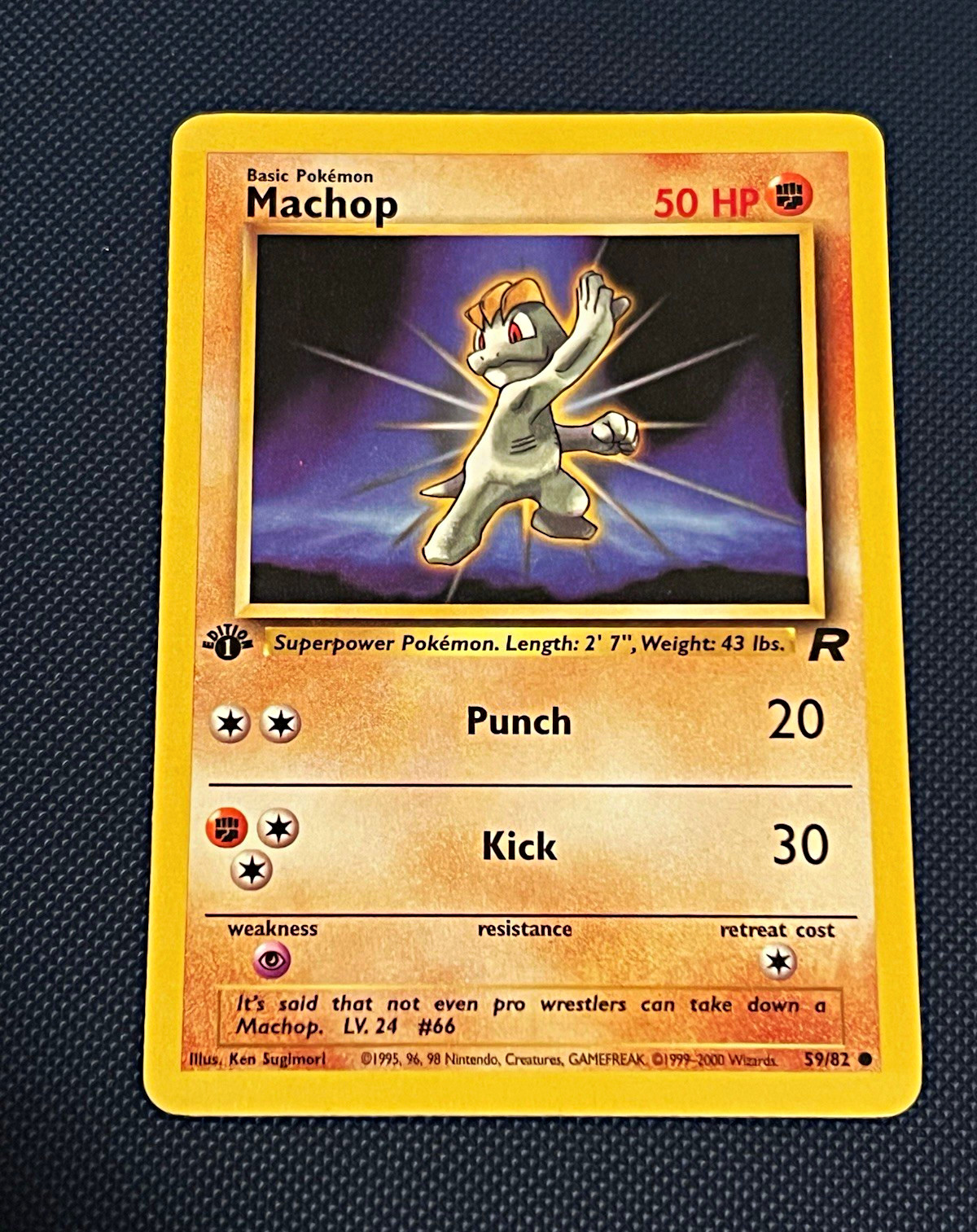 Machop 59/82 Team Rocket 1st Edition English