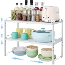 Best 2 Pack 11 Width Expandable Kitchen Cabinet Organizer Shelves Heavy Duty
