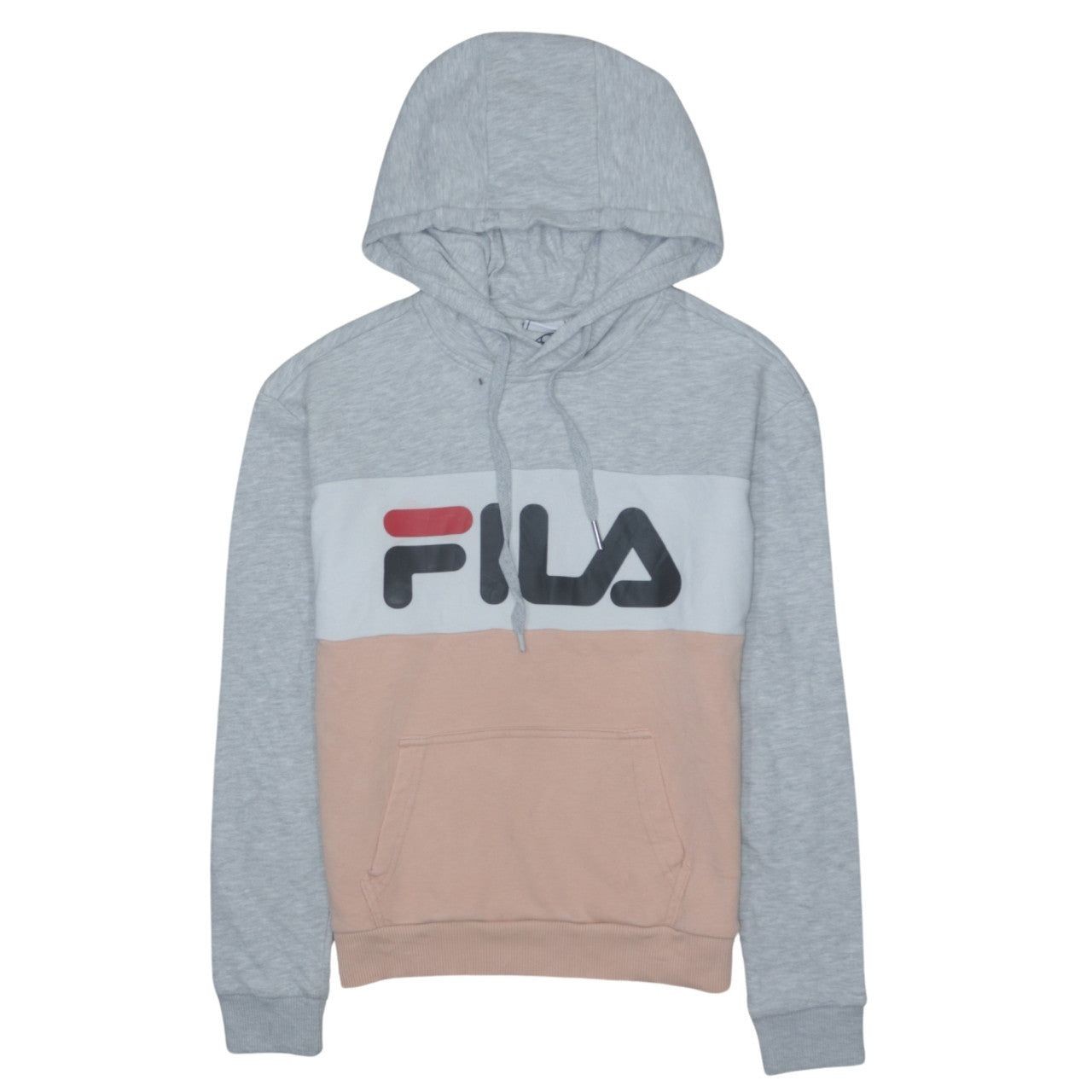 Felpa con cappuccio vintage FILA GRIGIA UOMO XS