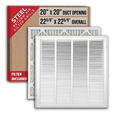 Handua 20x20 Steel Return Air Filter Grille Removable Door White