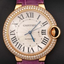 Montre Cartier Ballon Bleu 36 Or Rose Diamant Usine 18K Réf. WE900551