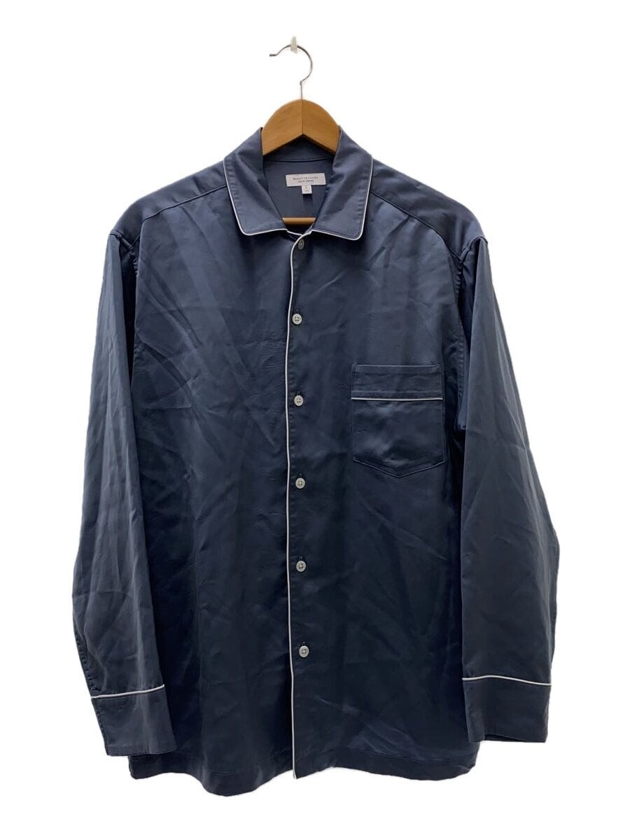 シャツ/ブラウス(長袖/七分) BEAUTY&YOUTH UNITED ARROWS - louren blouse BEAUTY&YOUTH UNITED ARROWS Long Sleeve Shirt L -- BLU Solid