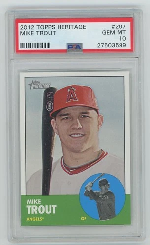 2012 Topps Heritage #207 Mike Trout Los Angeles Angels PSA 10