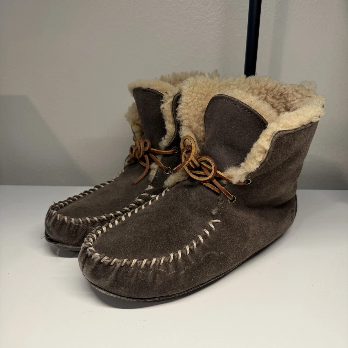 Acorn Men\'s Genuine Australian Sheepskin Fur Slipper Boots, Tan Size 8 Men main image 3