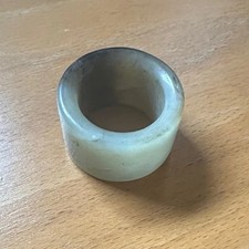 Chinese Serpentine Jade Archer’s Thumb Ring Antique Vintage