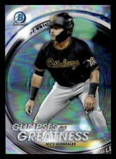 2020 BOWMAN NICK GONZALES GOG-NG GLIMPSES OF GREATNESS REFRACTOR 3/250 PIRATES
