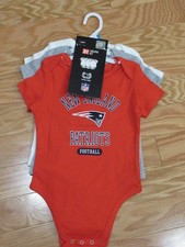 New England Patriots NFL Football 3 Pack Baby Bodysuit Creeper Set 24 Months NWT