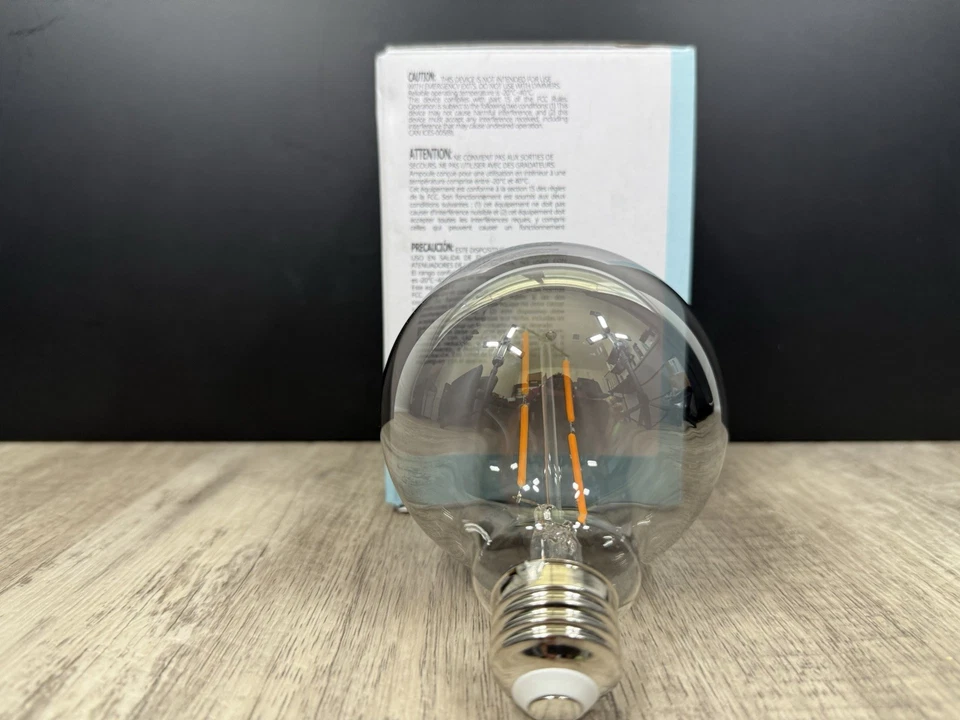 Ikea MOLNART LED Bulb E26 120 lumen  Globe Gray Clear Glass 5.3" New 705.135.82 - Image 2 of 3