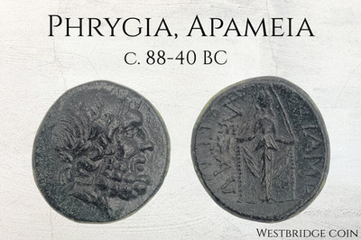 Ancient Greek AE, Phrygia Apameia, c. 88-40 B.C. Zeus / Artemis Anaïtis
