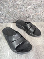 OOFOS Ooahh Sport Recovery Black Slide Sandals Women’s Sz 9 Fast Free Shipping