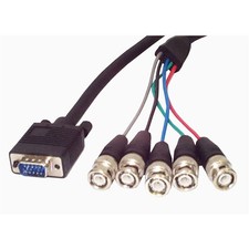 StarTech 6ft Coax HD15 VGA to 5 BNC Monitor Cable - M/M