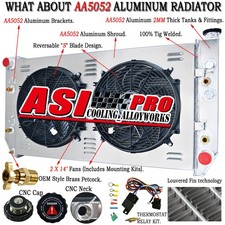 Fits 1982-93 Chevy C10 K10 R1500 Gmc C1500c2500 6.2l 4 Row Radiator Shroud Fan.