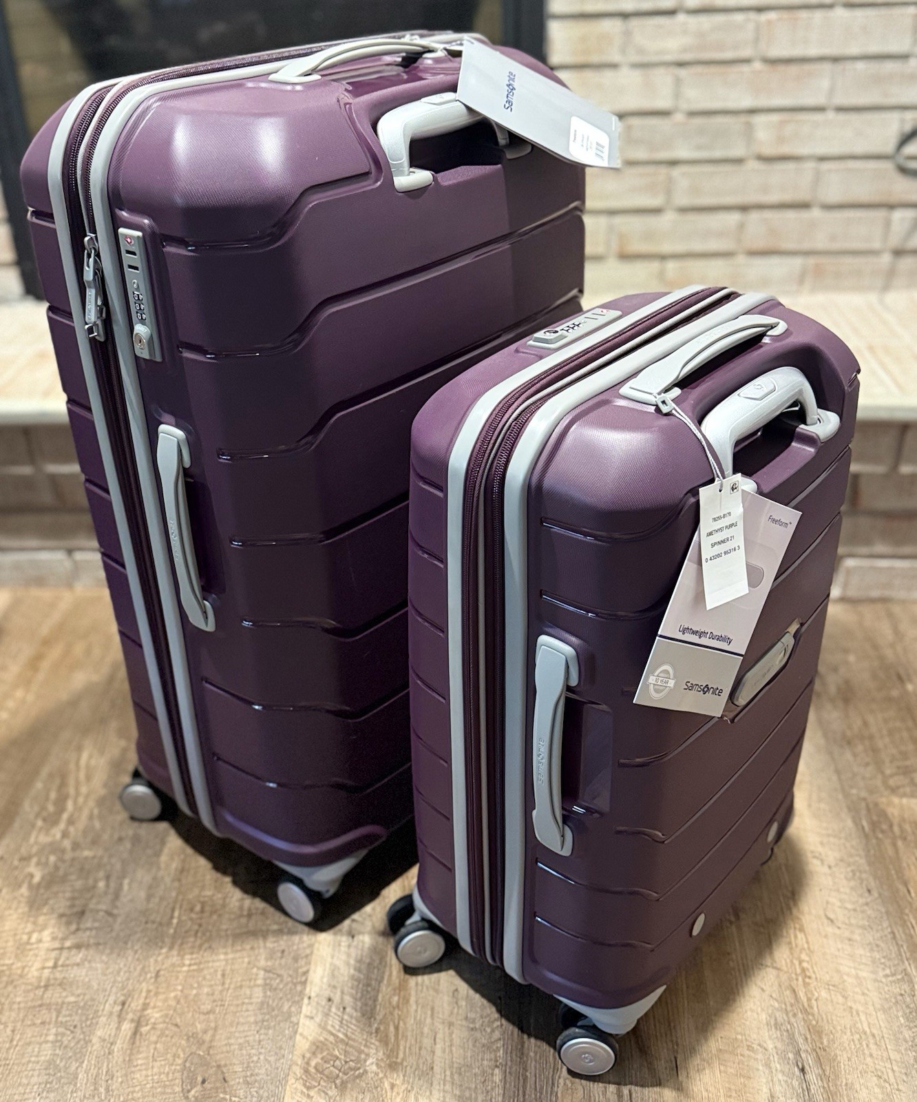 Samsonite 2-Piece Purple Polycarbonate Hard Shell Spinner Set TSA Lock