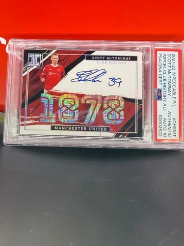 2021-22 Panini Impeccable PL Soccer Club History Scott McTominay AUTO /78 PSA10