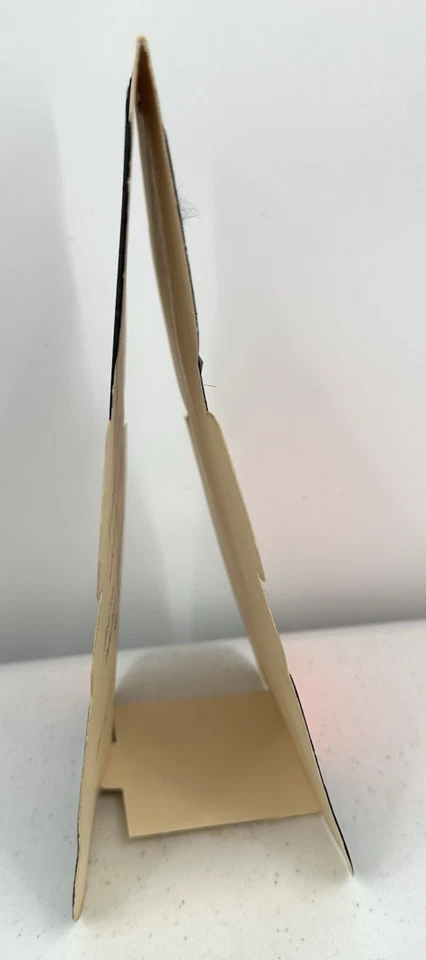 Tarjeta de pie Norcross Happy Halloween flocada tinta negra ojos de gato verde Foto 4 de 4