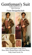 Suit Doll Clothes Sewing Pattern for Matt Rufus Sean Tonner