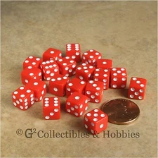 NEW 20 Red Miniature 8mm 6 sided RPG MTG Game Dice Set 5/16 inch Small D6 Koplow