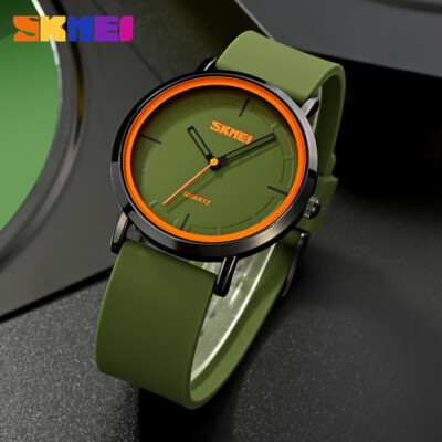 Wristwatch Men's Leather Japan Quartz 30m Waterproof Watch Sport SKMEI 2050