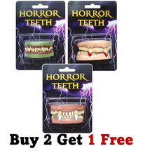 Retractable Vampire Teeth Fangs Cospaly Dentures Costume Halloween Party+ WITCH
