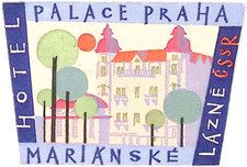 Hotel Palace Praha Czech Republic Vintage Luggage Label 2.75 x 4