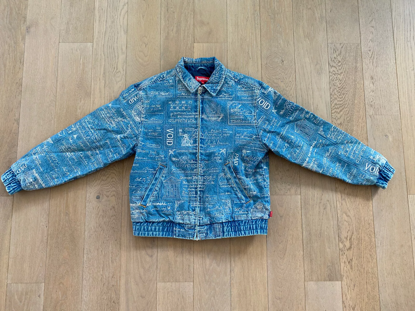 Supreme SS20 Checks veste démin brodée bleu taille Petit rembourré