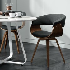 armen living lcsuchwach summer chair in charcoal fabric and walnut wood finish