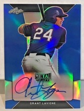 Grant Lavigne 2018 Leaf Metal Draft BLUE Prismatic Autograph Auto /35 - ROCKIES