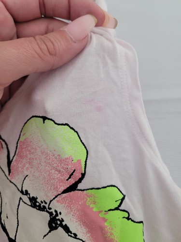 Justice Twist Strap Racerback Flower Graphic Tee Light Pink Size M - Picture 4 of 5