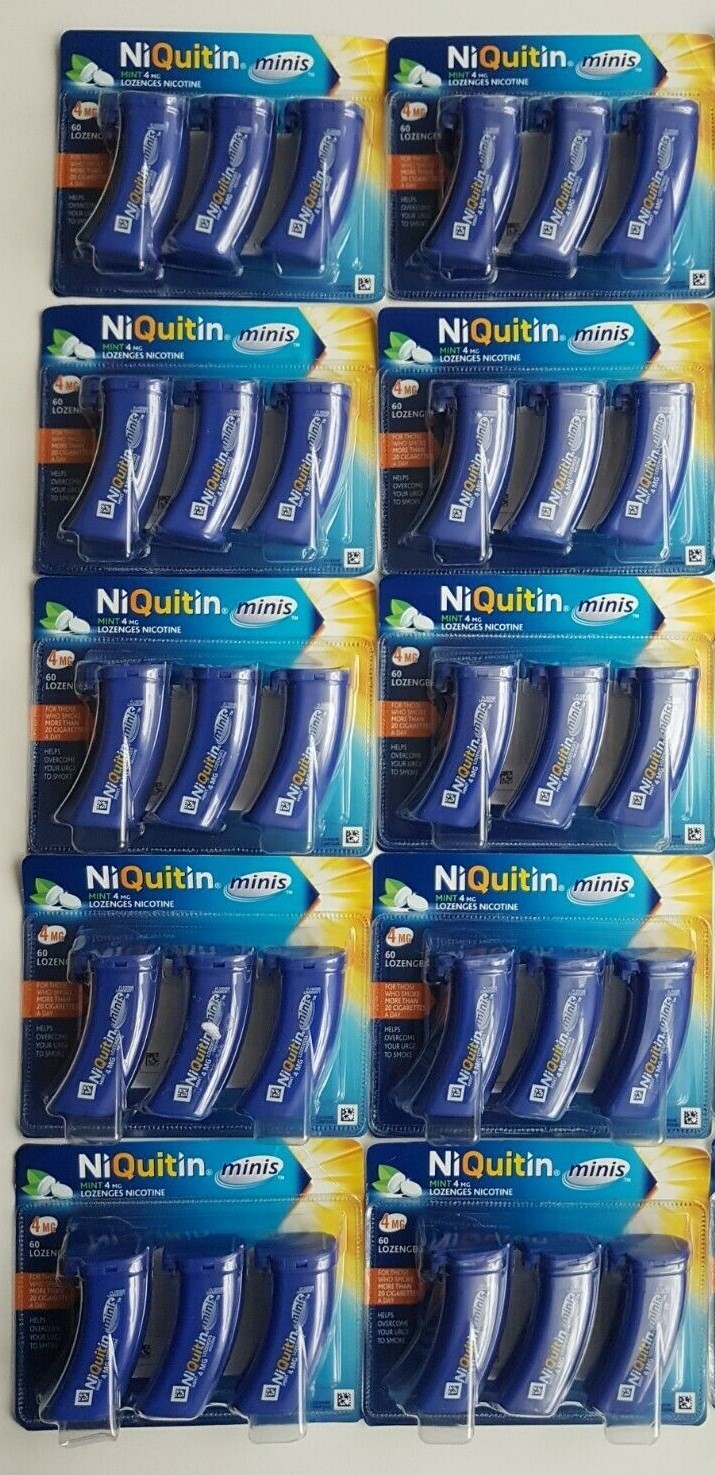 NIQUITIN MINIS 4mg Minze Lutschtabletten x 600 Lutschtabletten - KOSTENLOSER INTERNATIONALER VERSAND