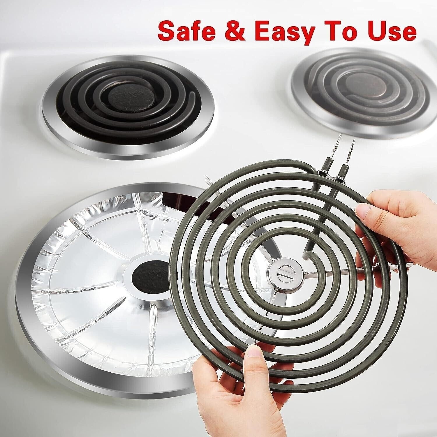 60 Pcs Electric Stove Burner Covers, Disposable Aluminum Foil Drip Pan