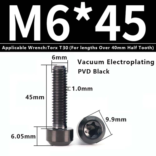 M4M5M6M8M10 Titanium Bolts Taper Cone Socket Head Motorcycle Modification Screws - Picture 149 of 205