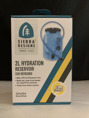 Sierra Designs 2L HYDRATION RESERVOIR Wide Top, Leak-Free, BPA-Free, Clear *NEW*